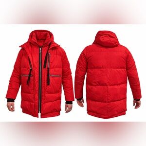 Unisex Red Puffer Jacket